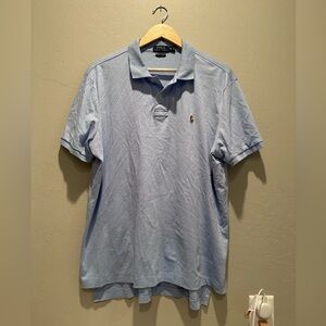 Polo Ralph Lauren Light Blue Men's Golf Polo Shirt‎ 100% Cotton Size XL